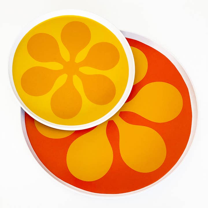 Destination PSP - Wholesale Dinner Plate - Modfest Melamine Dinner Plates - Set of 4 - Blue