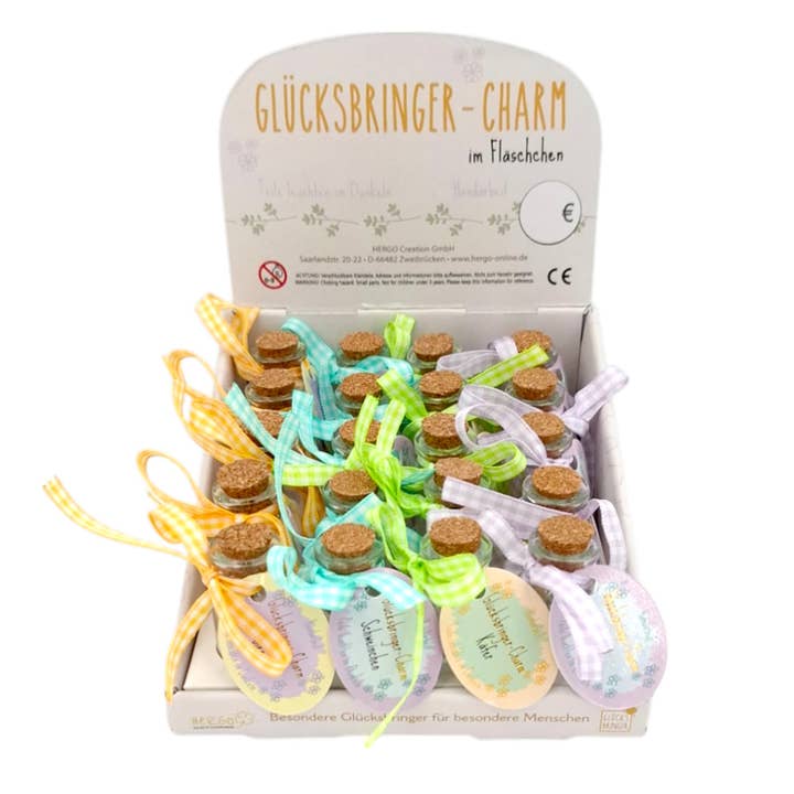 SET Frühlingsboten Charms im Fläschchen, 20 Stk. sort für den Großhandel von Hergo Creation GmbH