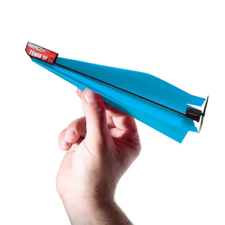 PowerUp Toys – Großhandel Spielzeugflugzeug – Kinder – POWERUP 2.0 Umbausatz für Papierflugzeuge — Blau — Nachfüllpack