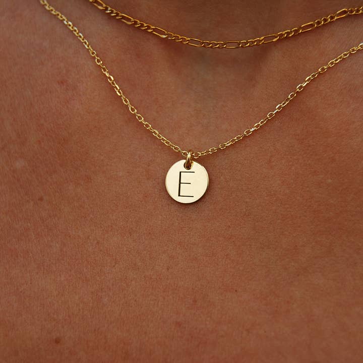 E initial necklace, silver 925 necklace, minimalist necklace for wholesale by Yneda Jewels