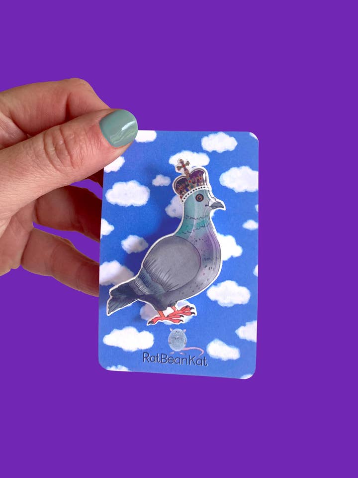Little King pigeon badge for wholesale by RatBeanKat