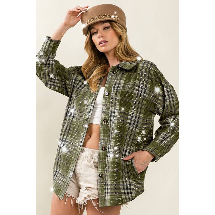 IVE – Engroshandel Jakke - Dame – HELDÆKKENDE KLARE PAILLETTER VINTAGE PLAID JAKKE6