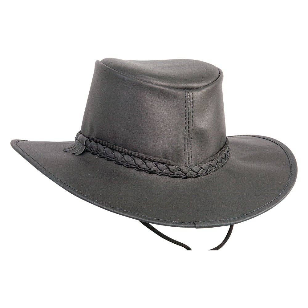 American Hat Makers - Wholesale Cowboy Hat - Unisex - Premium Crushable Leather Outback Hat - Style Crusher10