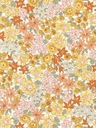 Drap-housse sur mesure en coton à motif floral doré pour la vente par Wendy Anne