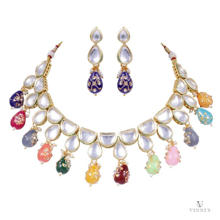 Vinnis Jewelry - Vente Parures de bijoux - Bijoux Kundan Polki Mélodie Mosaïque