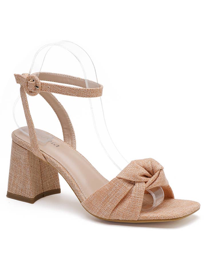 Joia Paris - Wholesale Platform Heels - Women's - Fabric Knot Heeled Sandals H8-7062