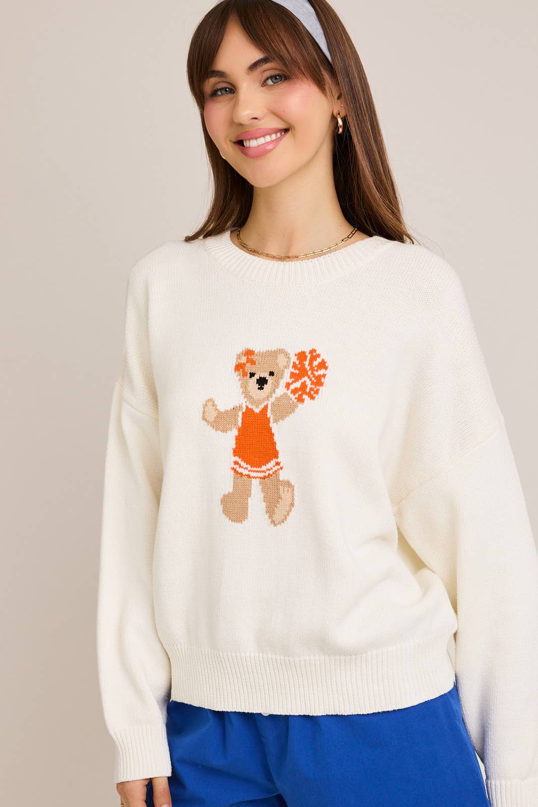 LE LIS - Wholesale Graphic Sweatshirt - Women's - LONG SLEEVE CREW NECK TEDDY BEAR GRAPHIC SWEATER4