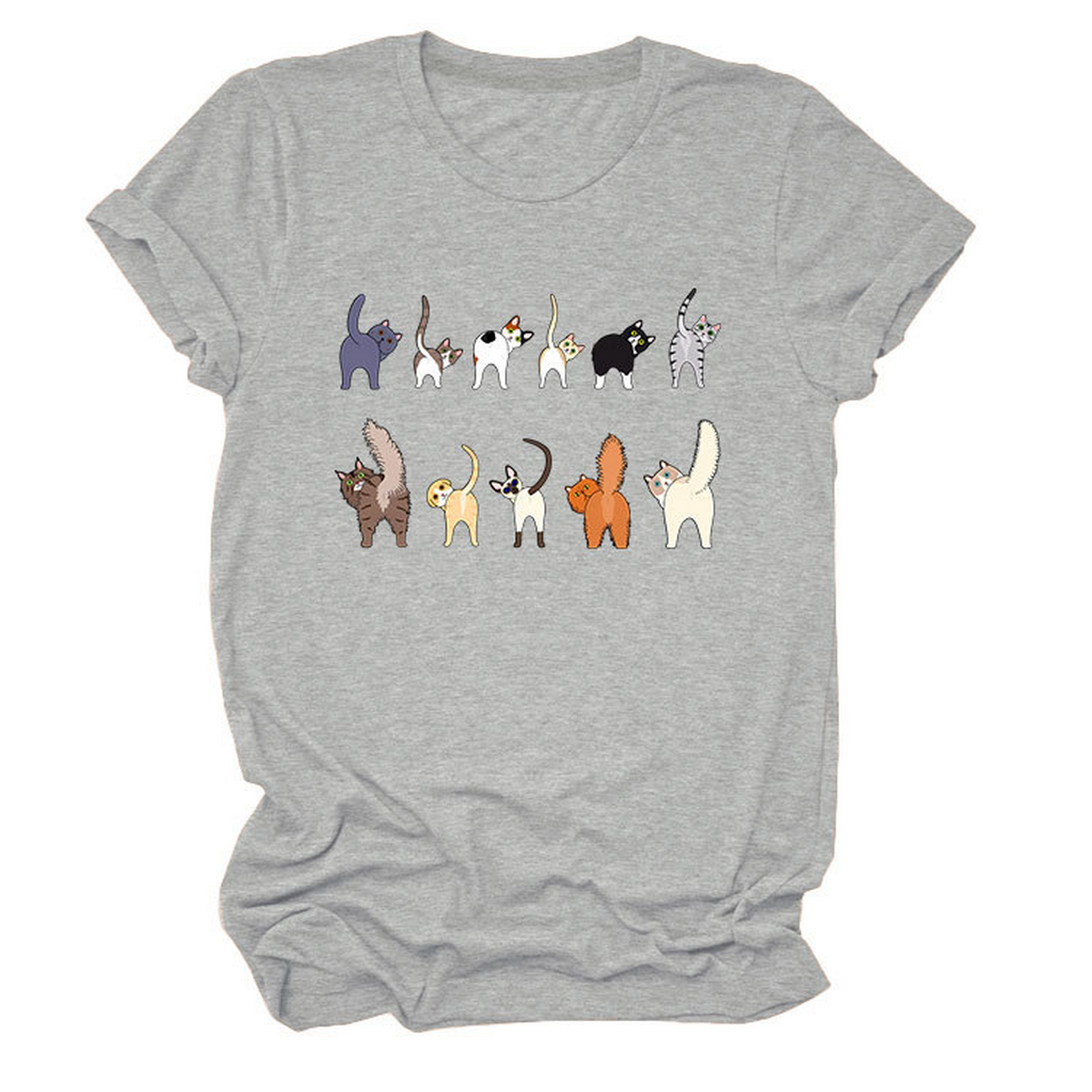 ACCITY - Wholesale T-Shirt (Graphic) - Unisex - Cute Cat Graphic Tee – 11 Cats Turn Around_CWTTS14954