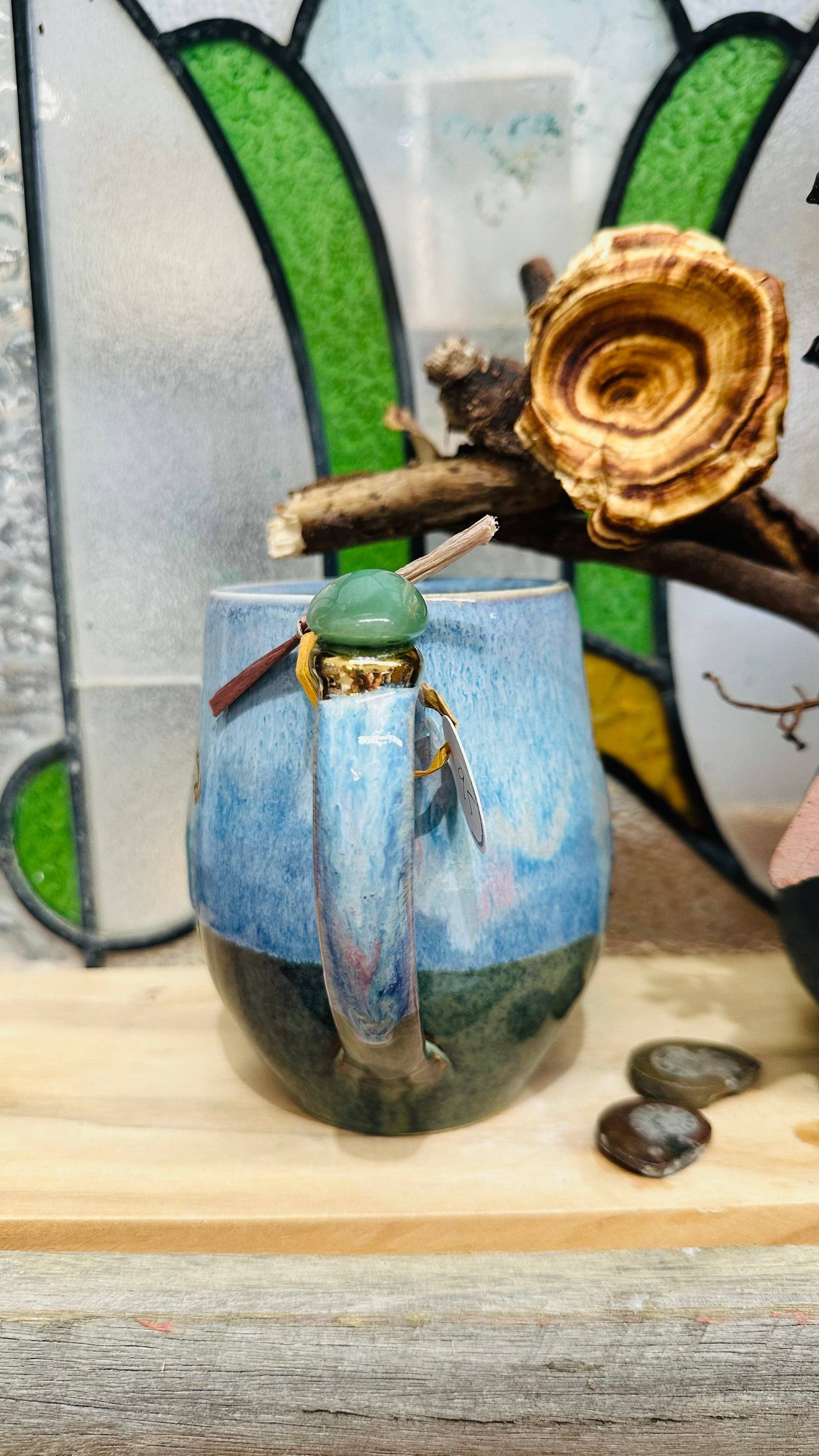 Carys Martin Ceramics - Wholesale Coffee Mug - Aventurine Triple Goddess Crystal Mug2