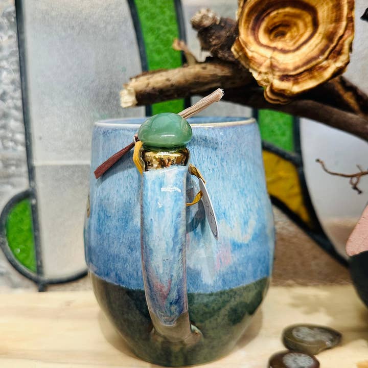 Carys Martin Ceramics - Wholesale Coffee Mug - Aventurine Triple Goddess Crystal Mug2