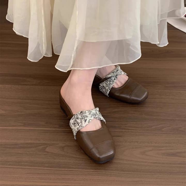 ACCITY - Wholesale Flats/Loafers - Women's - Wedge Heel Mary Jane Mules for Women_CWSHF0079