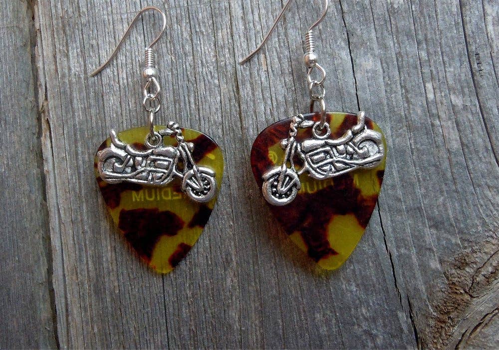 Simply Raevyn - Wholesale Dangle Earrings - Motorcycle Charm Guitar Pick Earrings14