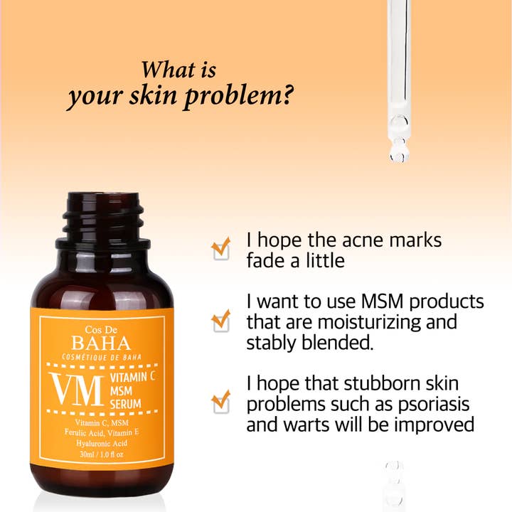 Andbeaut – wholesale Facial serum/concentrate – Cos De BAHA Vitamin C Facial Serum with MSM (30ml)