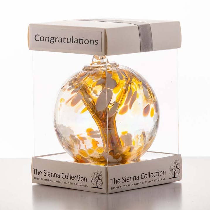 Spirit Ball, 10 cm, Congratulations, oro pastello per la vendita all'ingrosso da parte di Sienna Glass