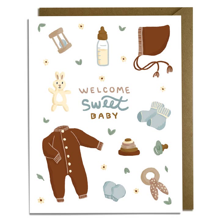 Welcome Sweet Baby Card per la vendita all'ingrosso da parte di Kat French Design