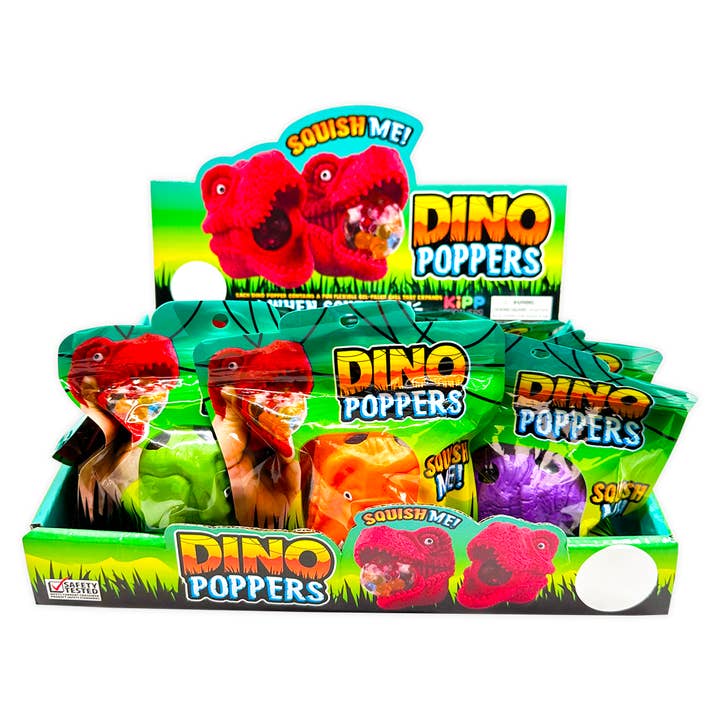 Novelty Brands - Wholesale Squishy Toy - Kids & Baby - So Much Fun! Squishy Fidget Dino Poppers - 12/Display1