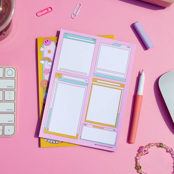 Party Mountain Paper co. - Wholesale Notepad - Too Many Windows Notepad | Last Chance