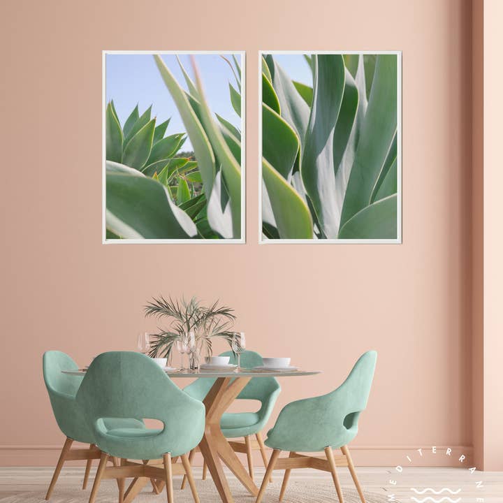 Green Agave Framed Gallery Set for wholesale by Mediterranean Prints