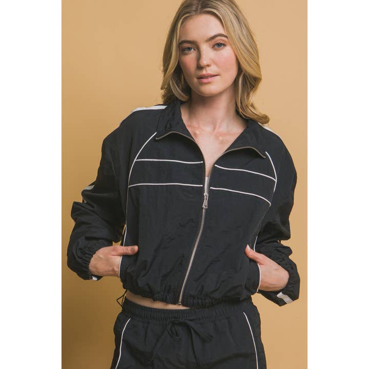 Paperdoll - Wholesale Jacket - Women's - Side Striped Windbreaker Jacket