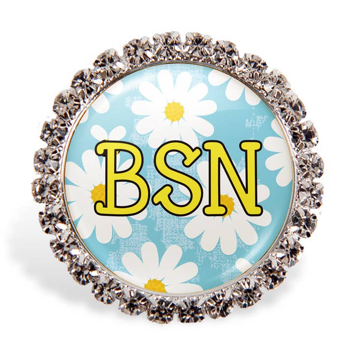 Daisy Bee Badge Glam Medical Titles for wholesale by OUTSIDE THE BOX, LLC