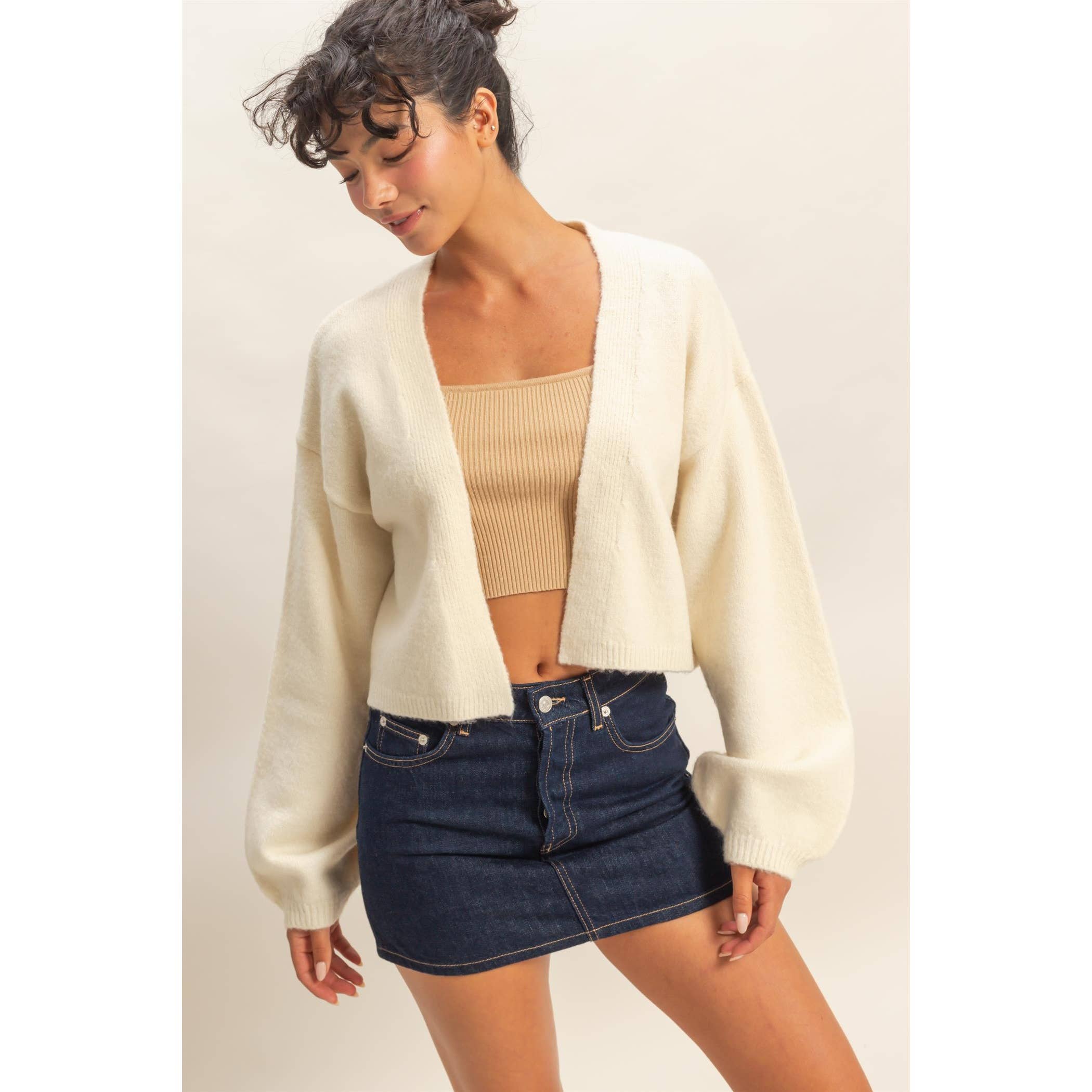 Double Zero - Vendita all'ingrosso Cardigan - Donna - Maglione cardigan aperto sul davanti1