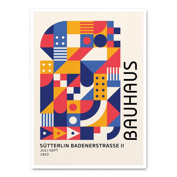 Couleurs abstraites du Bauhaus pour la vente par Rock Paper Scissors Wall Art