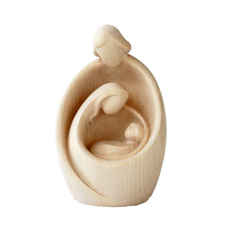 Dolfi - Wholesale Nativity Scene Decor - Holy Family in Natural Wood8