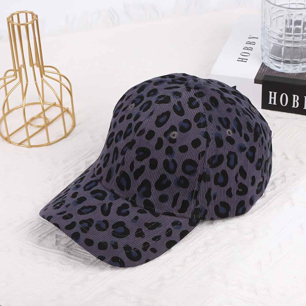 Wholesalesir - Vente Casquette de baseball – unisexe - Casquette en velours côtelé à imprimé léopard1