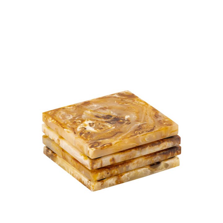 Set of 4 Tortoiseshell Square Coasters for wholesale by BIDKhome