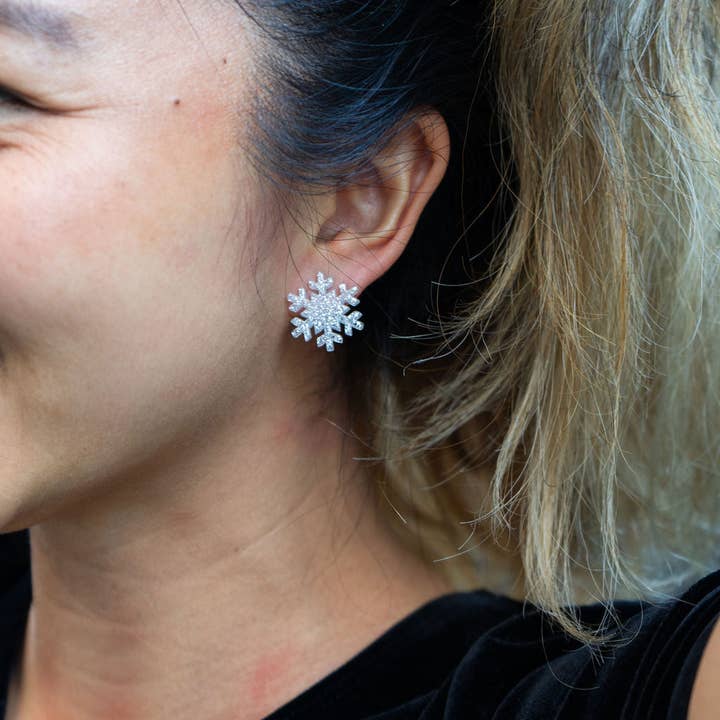 Spiffy & Splendid – wholesale Solitärörhängen – Snöflingeörhängen - Silverglitter // Smycken, Jul4