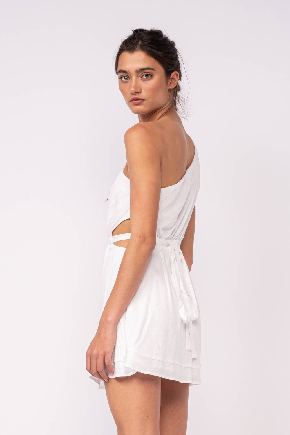 Sky to Moon - Wholesale Dress - Women's - ONE-SHOULDER WAIST CUTOUT PLAIN MINI DRESS12