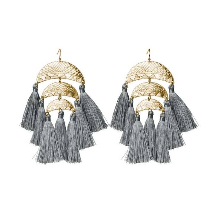 Meredyth Boucles d'oreilles Gris pour la vente par Towne & Reese
