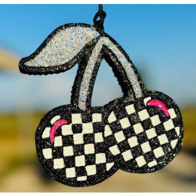 Checkered Cherry Car Freshie/Car Scent/Air Freshener for wholesale by Scent Story Freshies