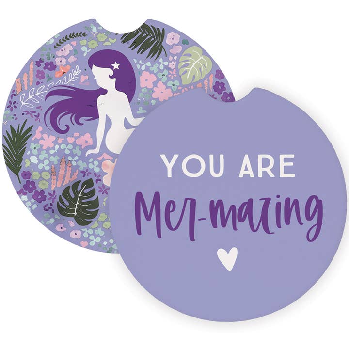 Mer-mazing Purple Florals - Car Coasters for wholesale by Sincere Surroundings