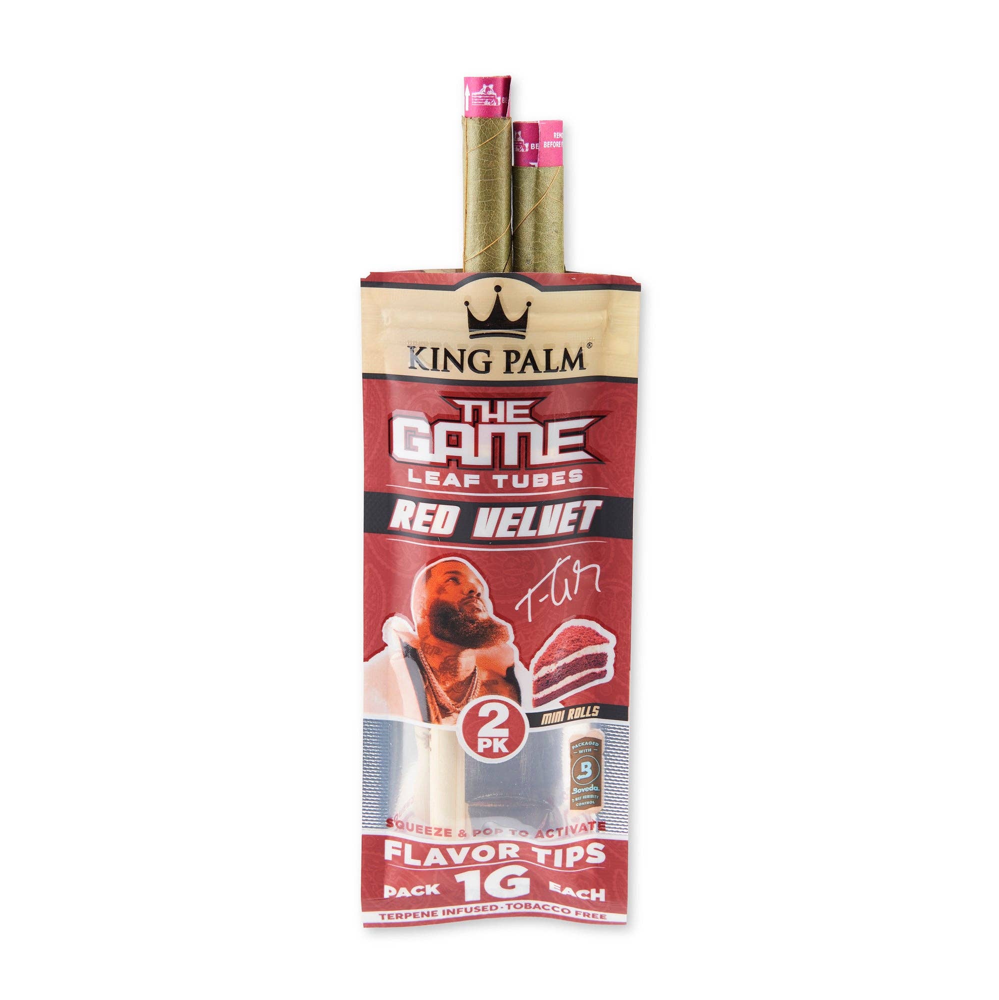 Cannatron - Wholesale Retailer Display - Paper & Novelty - King Palm x The Game 2pk Flavored Mini Leaf Tubes 20ct – Red Velvet3