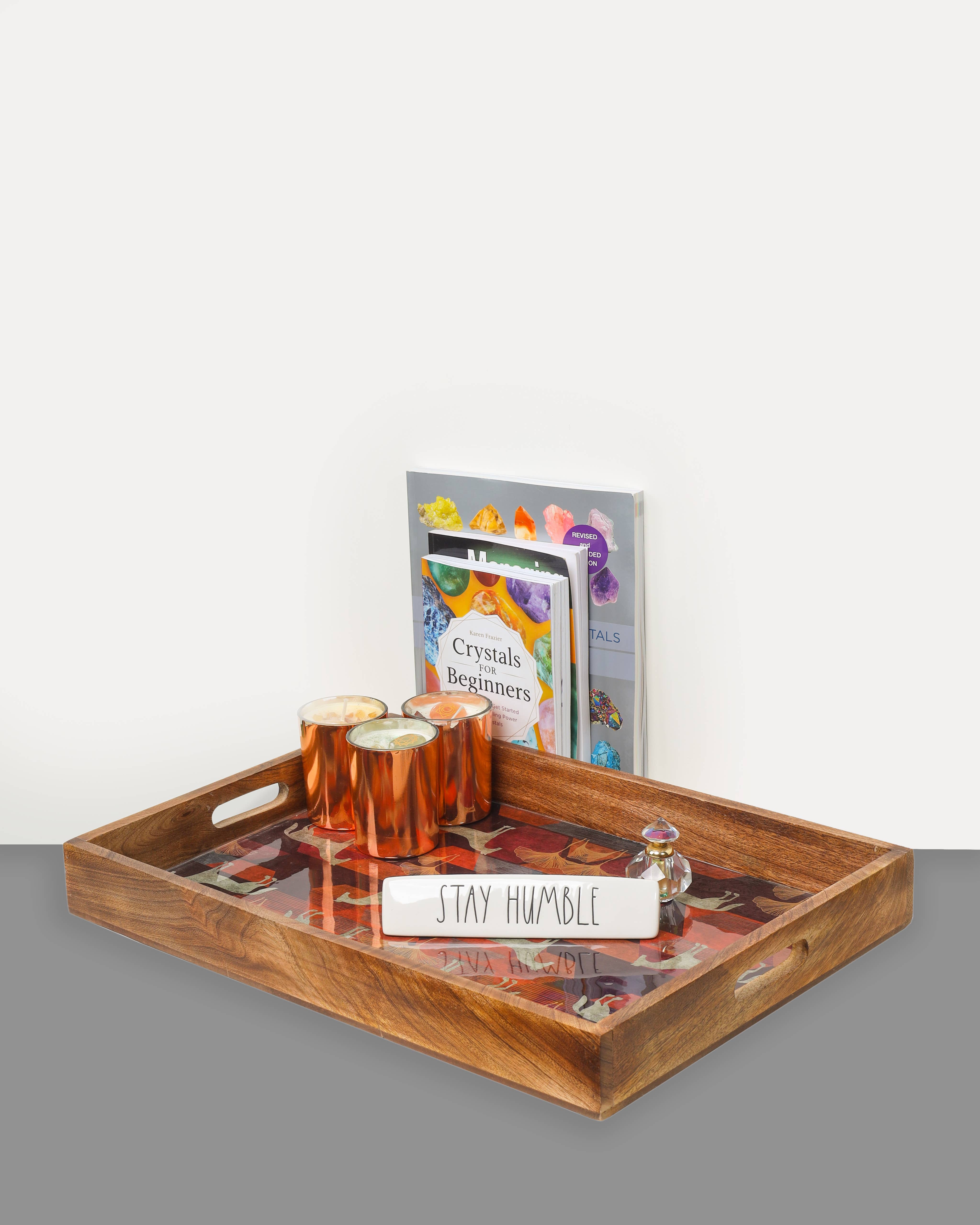 Tiramisu - Vente Plateaux décoratifs - Ensemble de 3 plateaux décoratifs en résine et bois motif chevaux3