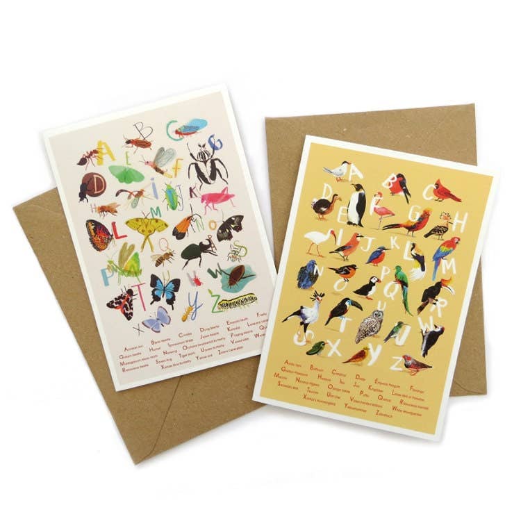 Sarah Edmonds Illustration – wholesale Everyday greeting card – Avian Alphabet Blank Bird Card3