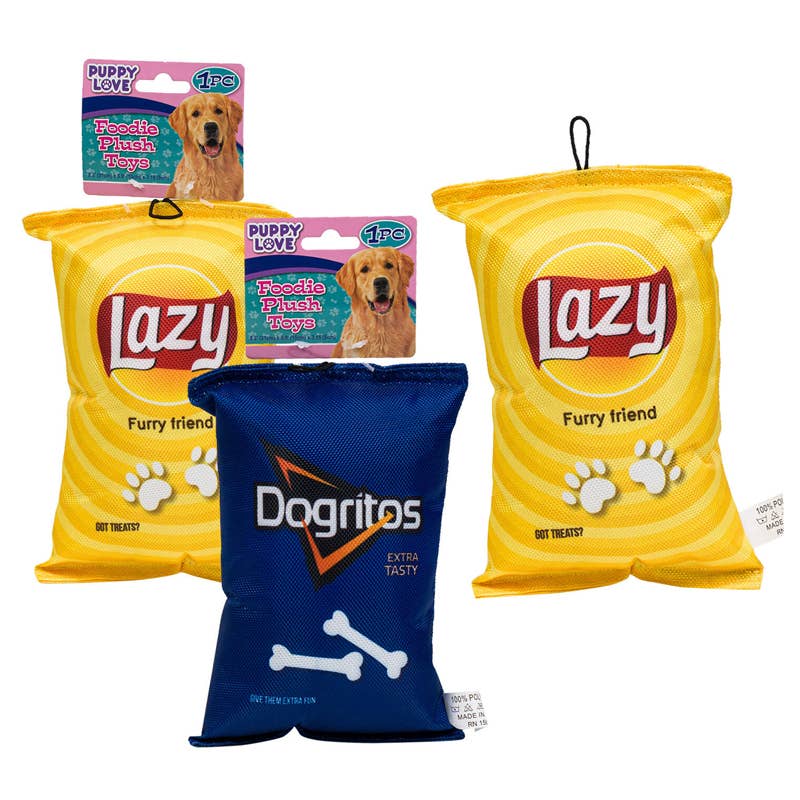 Deluxe Import Trading - Wholesale Kauwspeeltje voor honden - Hond - Chipszak Hondenspeeltje met Pieper - 18 cm - 2 Assortimenten0