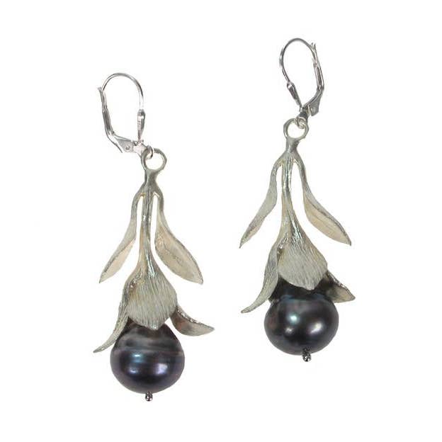 Budding Pearl Sterling Earrings for wholesale by Erica Zap Designs
