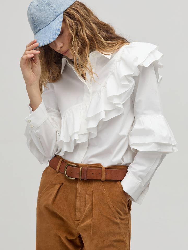 Mambo Poplin Shirt - White for wholesale by Lanhtropy