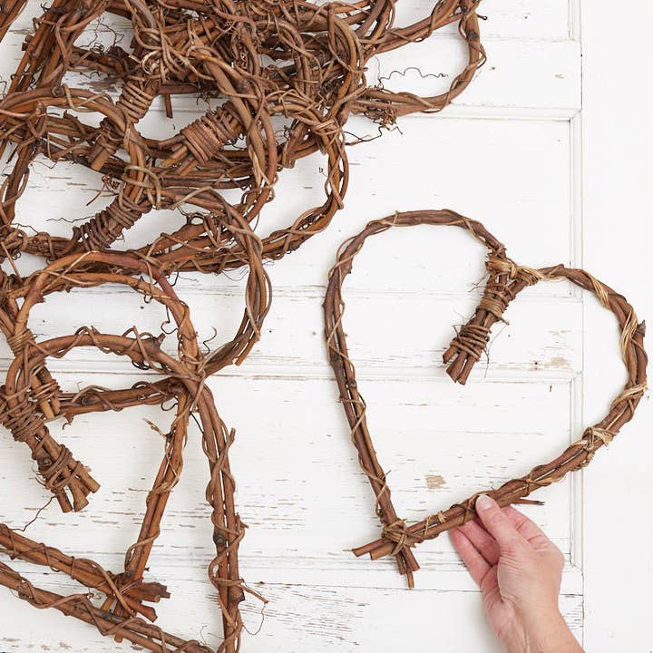 Factory Direct Craft - Wholesale Wreath - 12" Natural Grapevine Heart Wreath - Rustic Vine Twig Decor2
