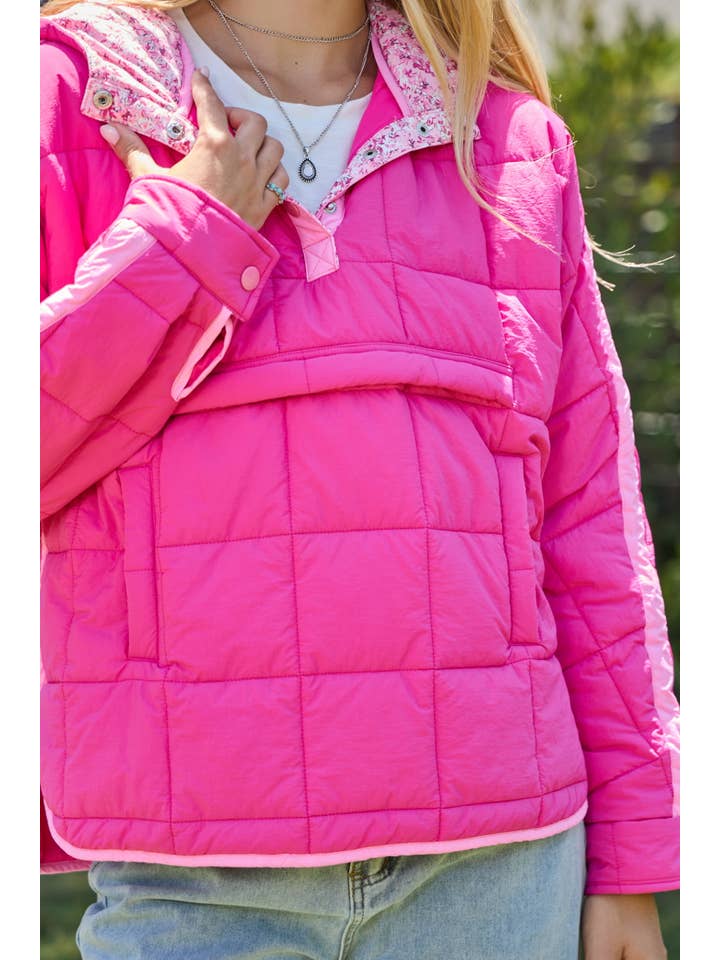 Fuchsia Combo Plus Quilted Half Placket  for wholesale on Faire4