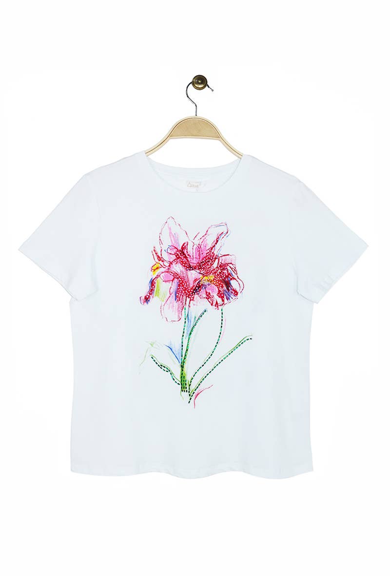 Attrait Paris - Wholesale Screen Printed T-Shirt - Women's - Cotton T-shirt with floral print4
