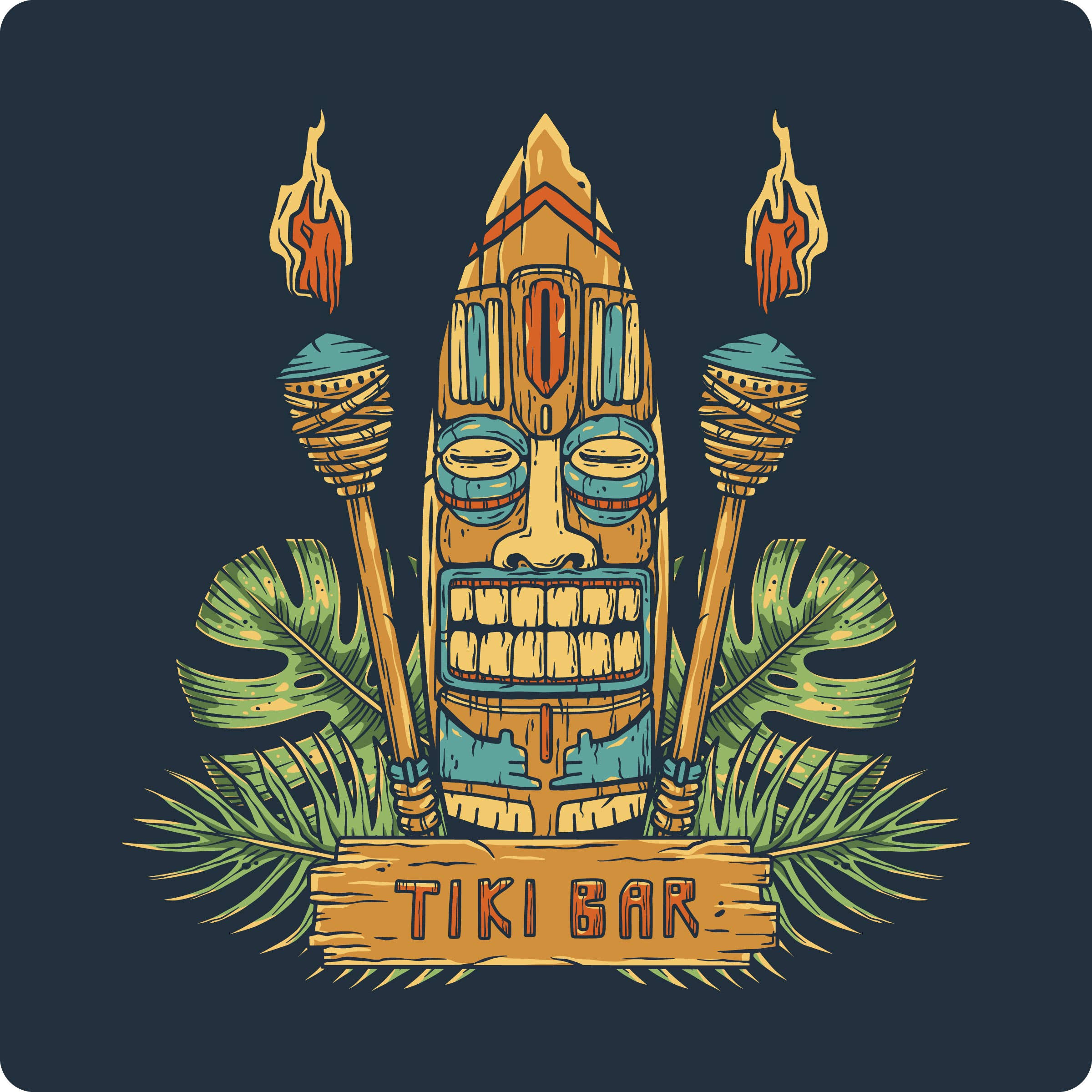 WHIRLED PLANET - Wholesale Coasters - Tiki Coaster Set of Four • Made in Hawaii • Tiki Bar2