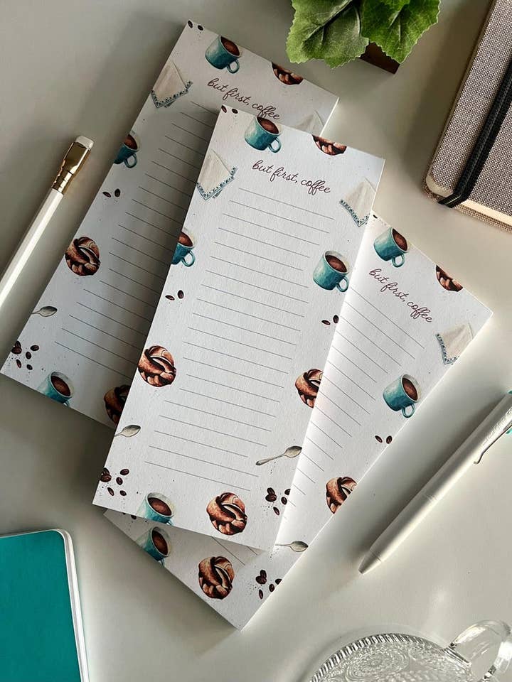 But First Coffee Notepad | Lined Note Paper | 50 Sheets for wholesale by Patience Creative