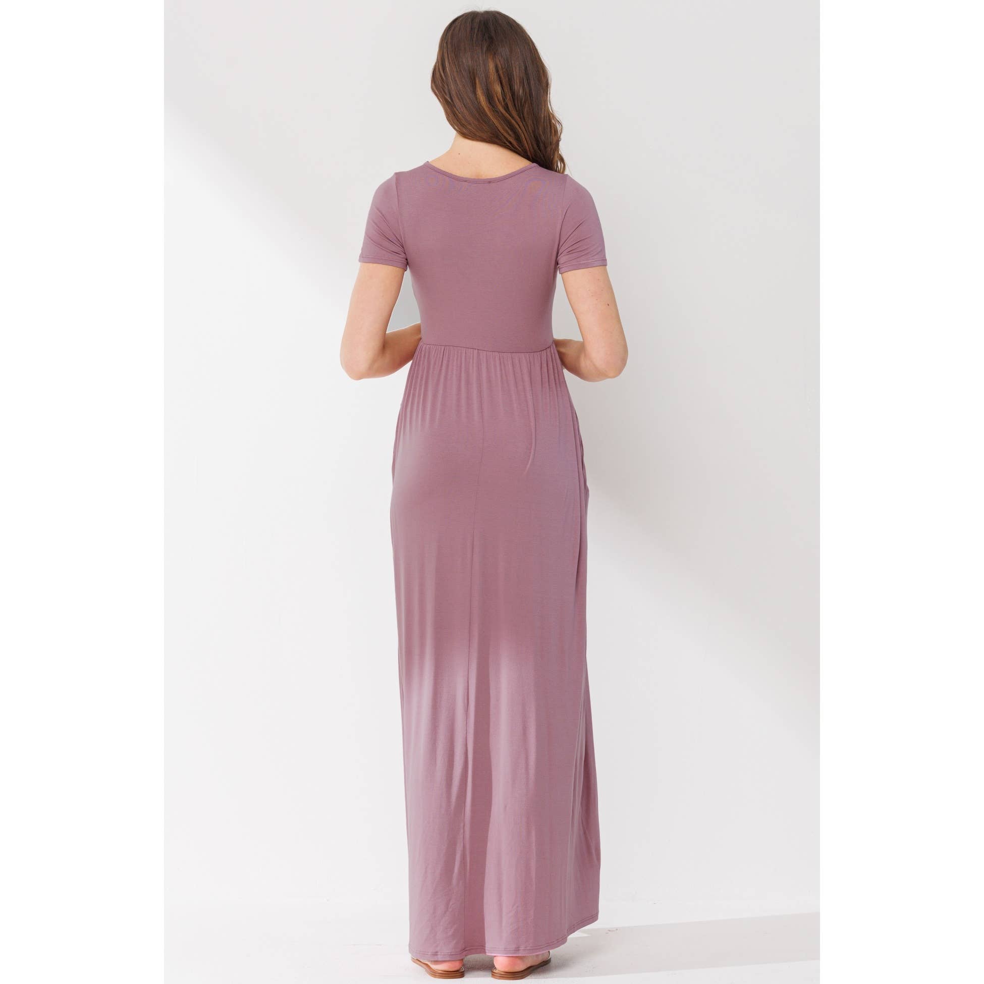Hello Miz - Wholesale Dress - Maternity - Surplice Maternity Nursing Short Sleeve Maxi Dress1