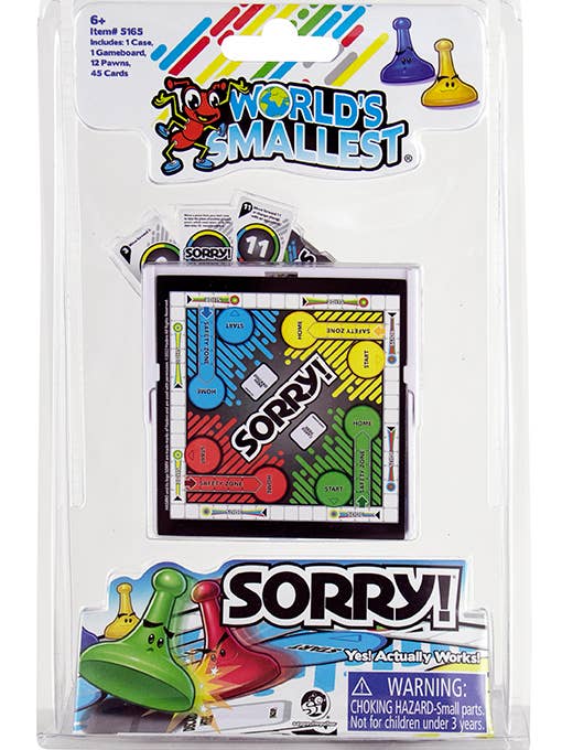 Worlds Smallest Sorry Board Game Playset for wholesale by Super Impulse USA