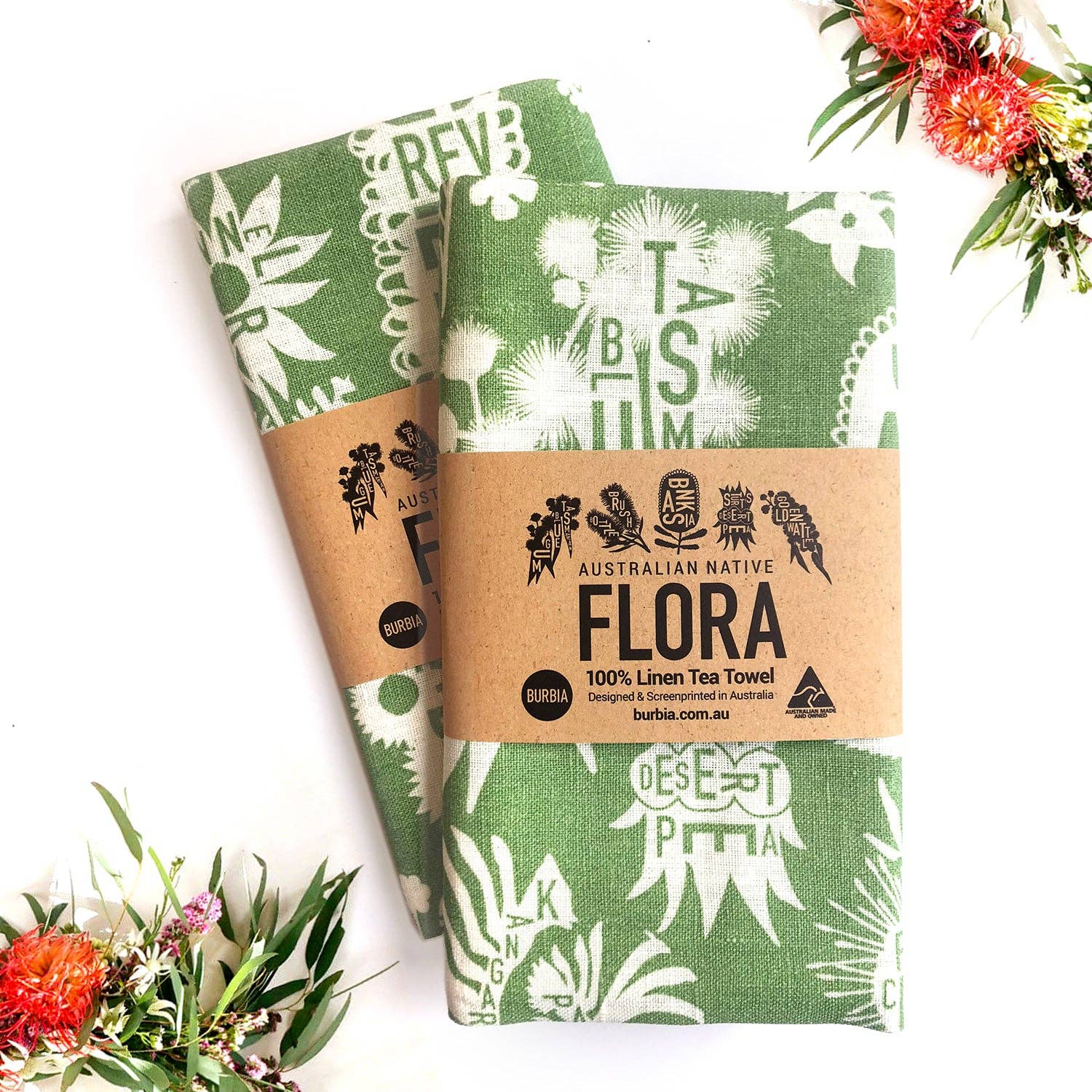 Burbia - Wholesale Tea Towel - Australian Native Flora Tea Towel2