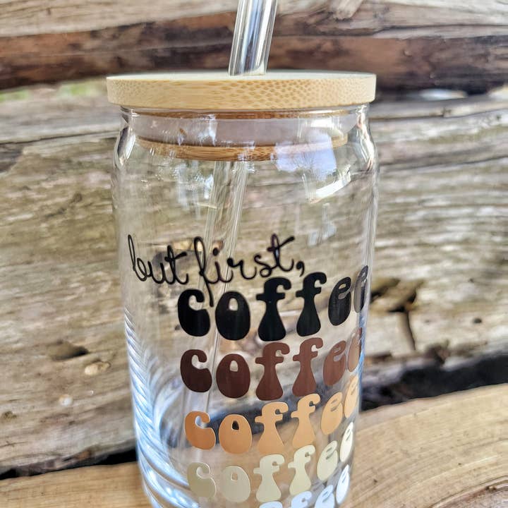 Retro kaffekopp, Retro kaffeglasburk, Men först kaffe, för wholesale av Superior Sweet Water