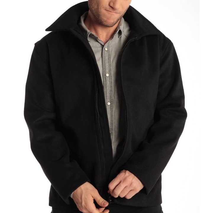 Alpine Swiss - Wholesale Jacket - Men's - Alpine Swiss Grant Mens Wool 28" JD Zip Open Front Jacket